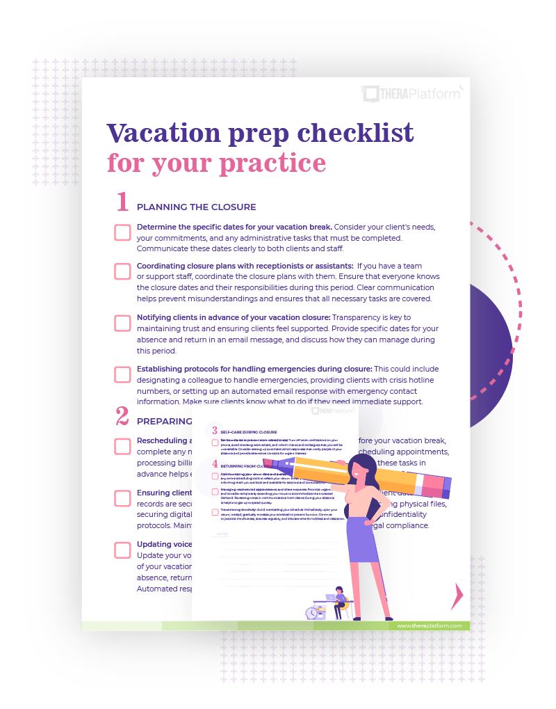 Vacation prep checklist for your practice