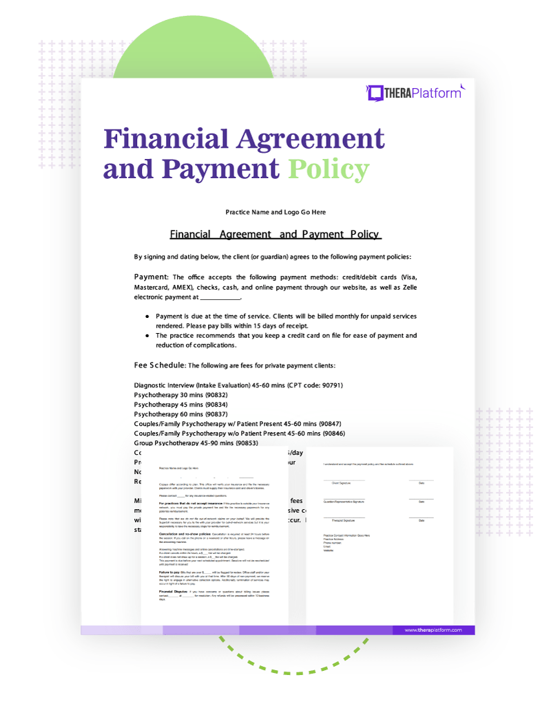 Financial Agreement and Payment Policy