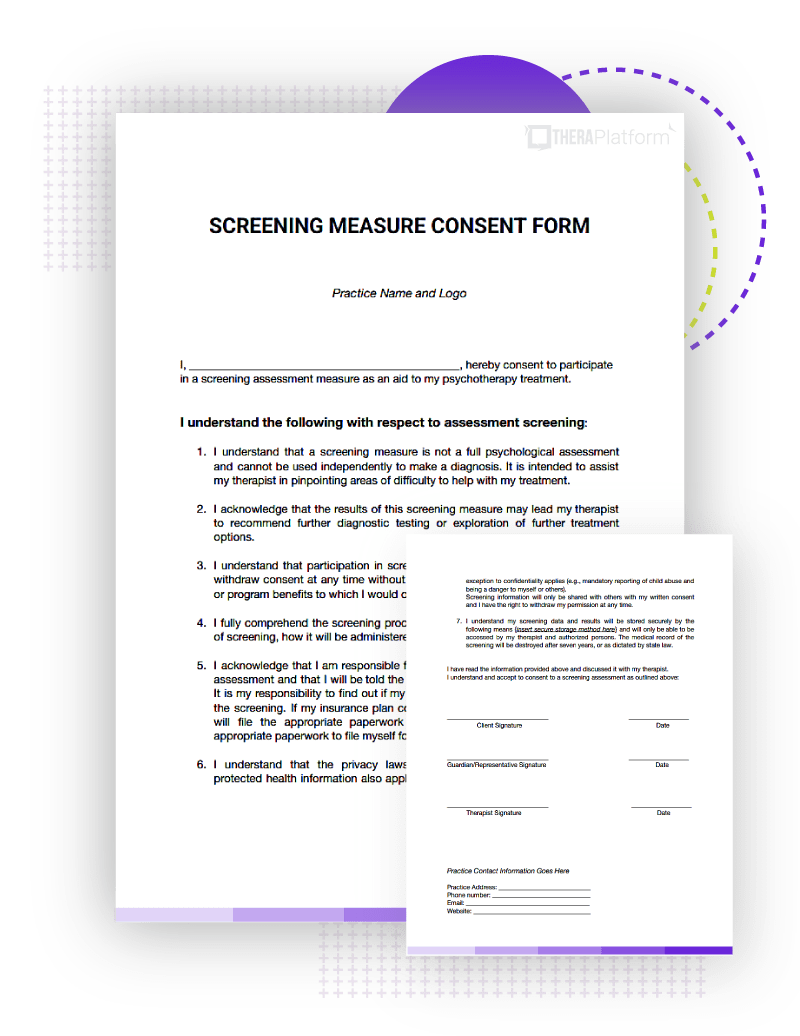 Screening measure consent form