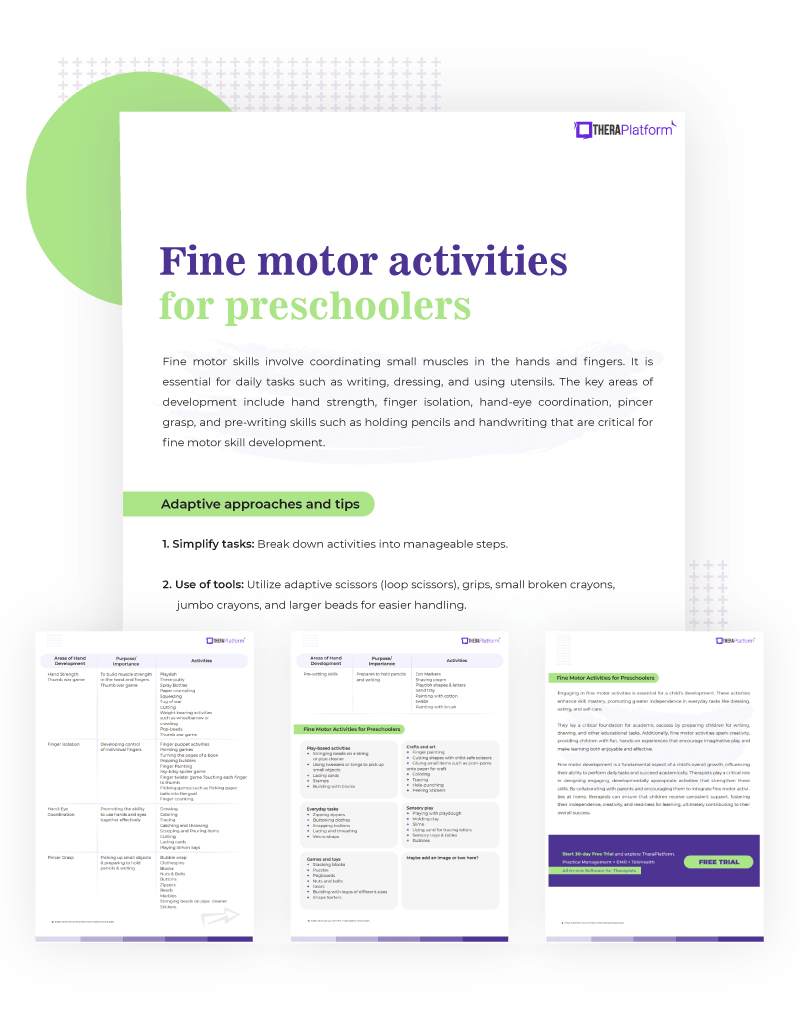 Fine motor skill development activities for preschoolers