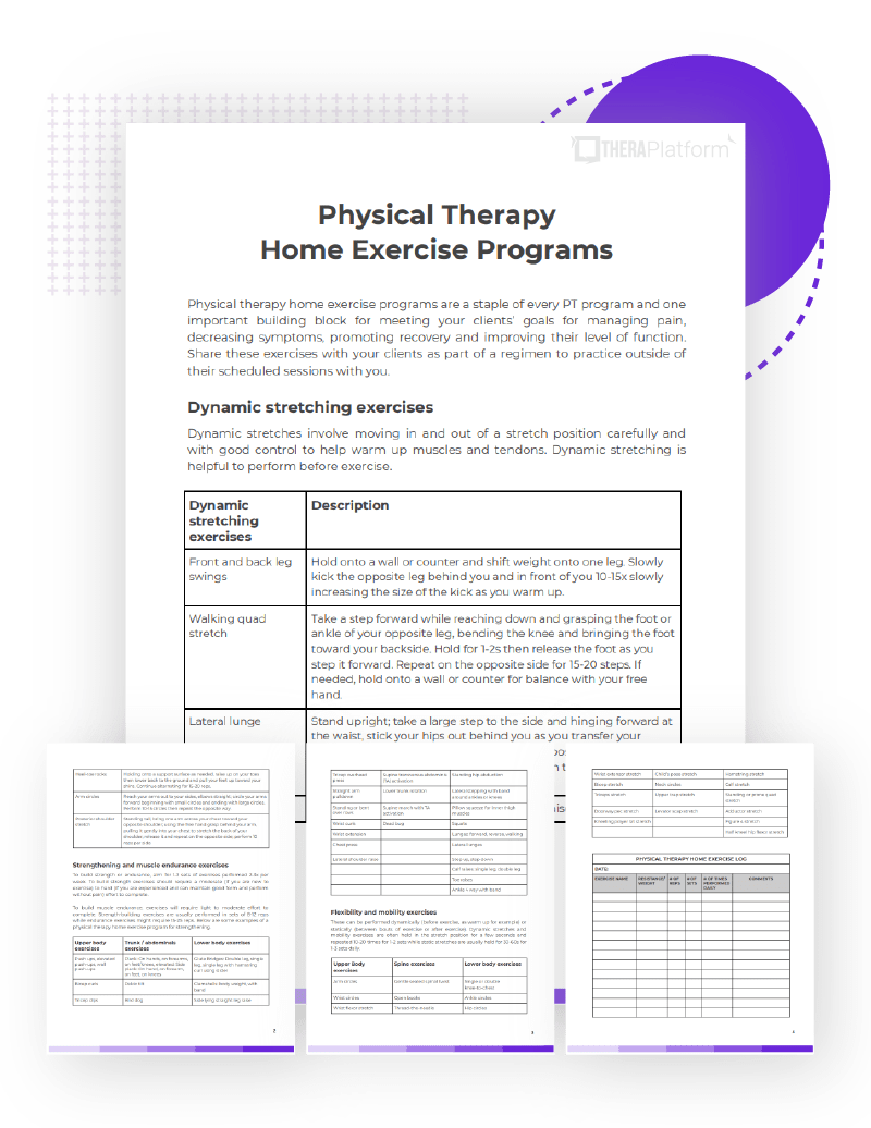 Free home exercise log for physical therapy