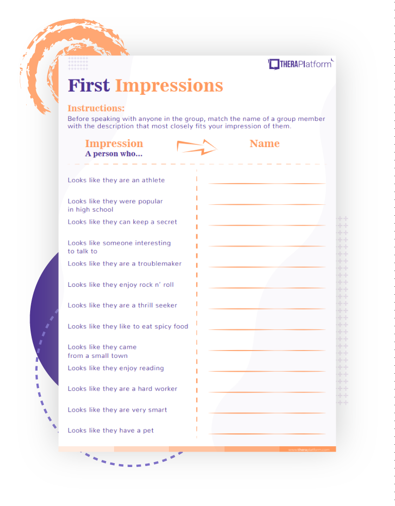 First Impressions - Icebreaker Activity Worksheet