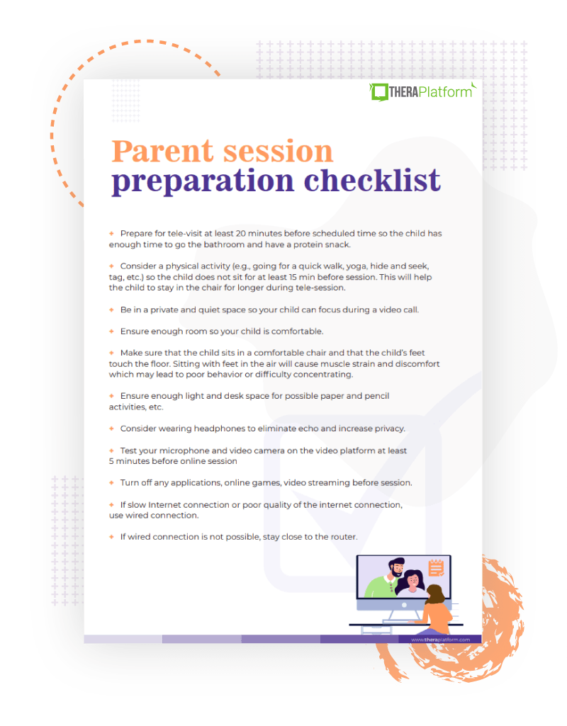 Teletherapy preparation checklist for parents