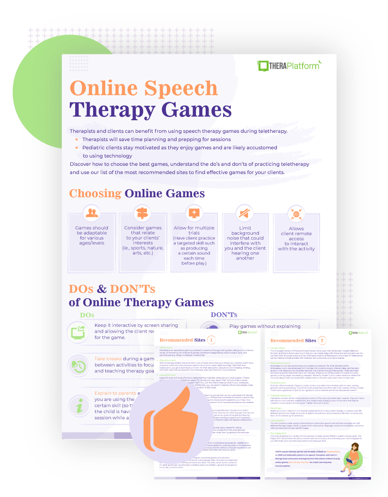 Free online speech therapy games